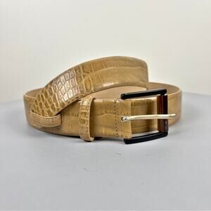 MaxMara Crocodile Pattern Leather Belt